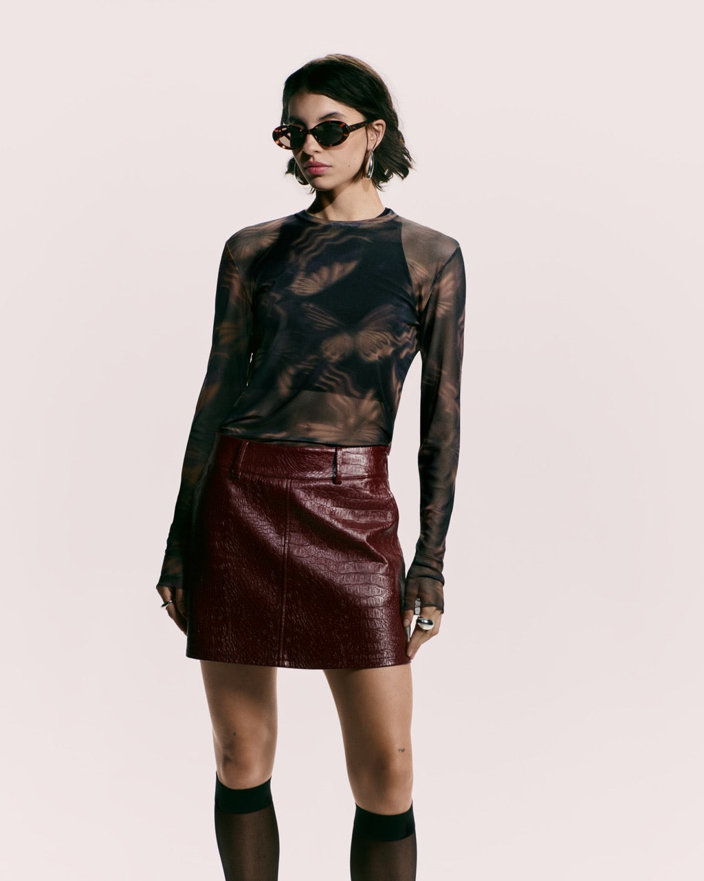 BUTTERFLY MESH T-SHIRT WOMEN - 4